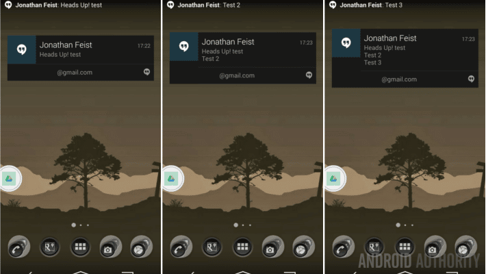 Android floating notification