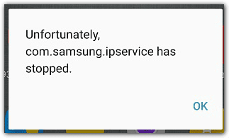 com.samsung.ipservice has stopped
